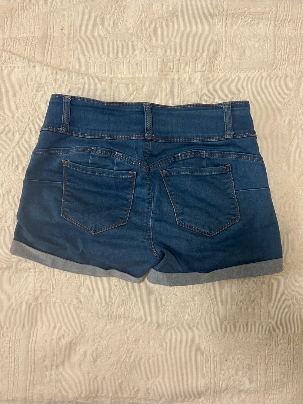 Wax Jean Dark Blue Rolled Hem Women's Shorts size M - Picture 2 of 4